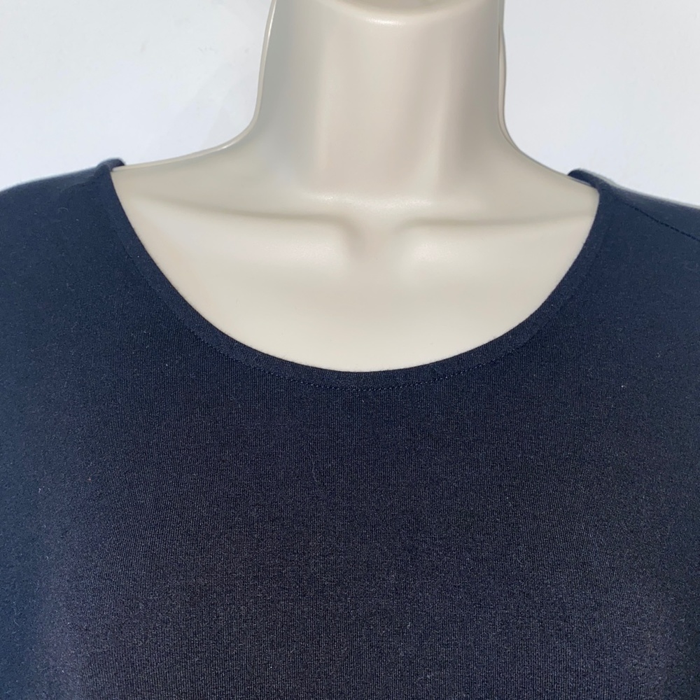 Garnet Hill Tencel Black long sleeve dress - Picture 2 of 5